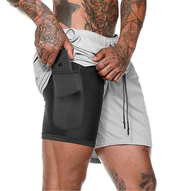 Shorts de sport 2 en 1 pour hommes