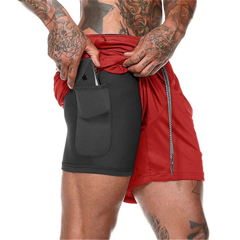 Shorts de sport 2 en 1 pour hommes