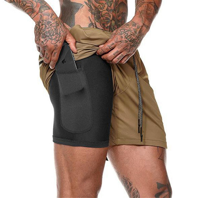 Shorts de sport 2 en 1 pour hommes