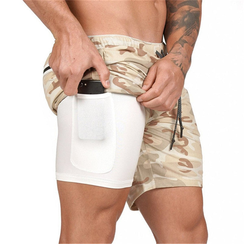 Shorts de sport 2 en 1 pour hommes