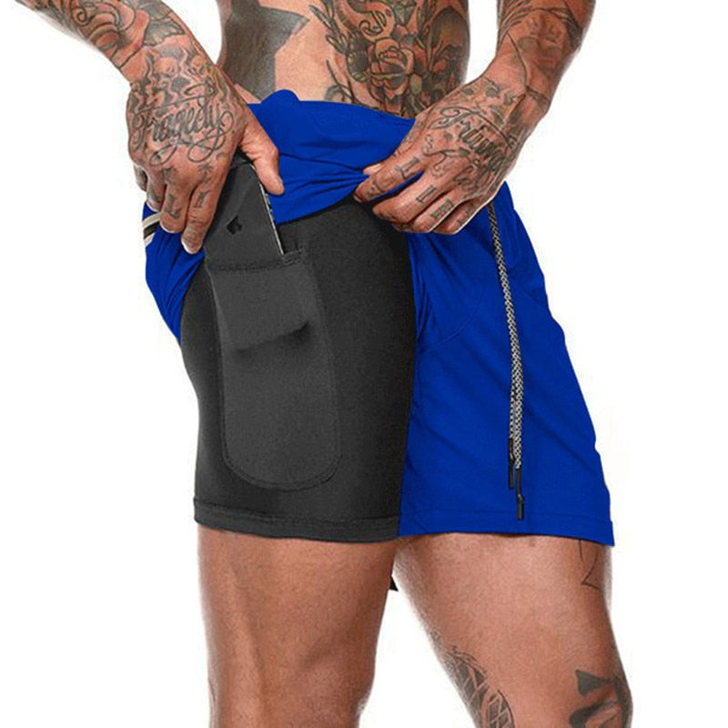 Shorts de sport 2 en 1 pour hommes