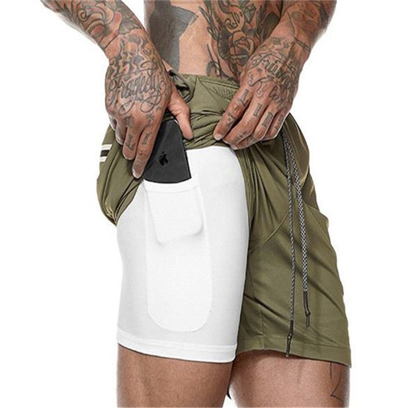 Shorts de sport 2 en 1 pour hommes