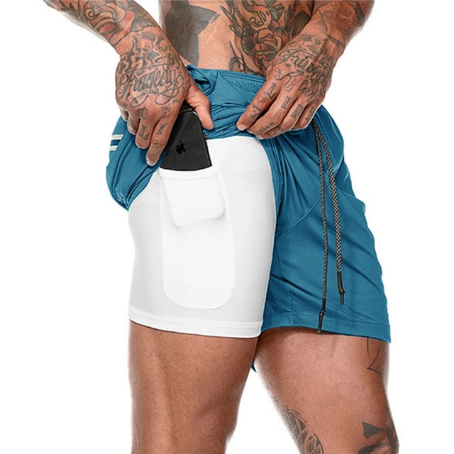 Shorts de sport 2 en 1 pour hommes