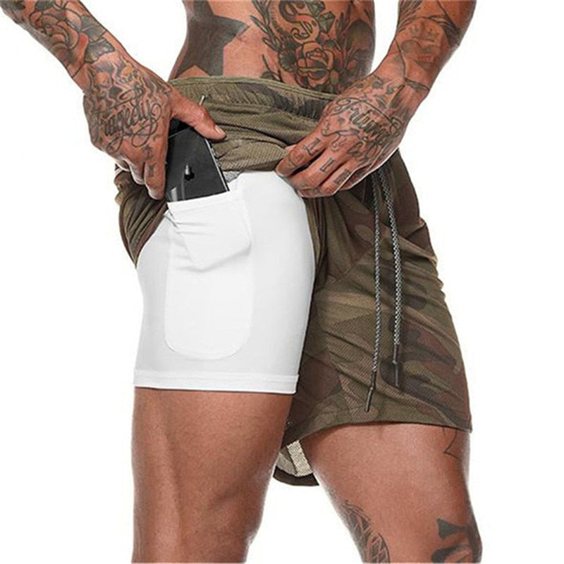 Shorts de sport 2 en 1 pour hommes