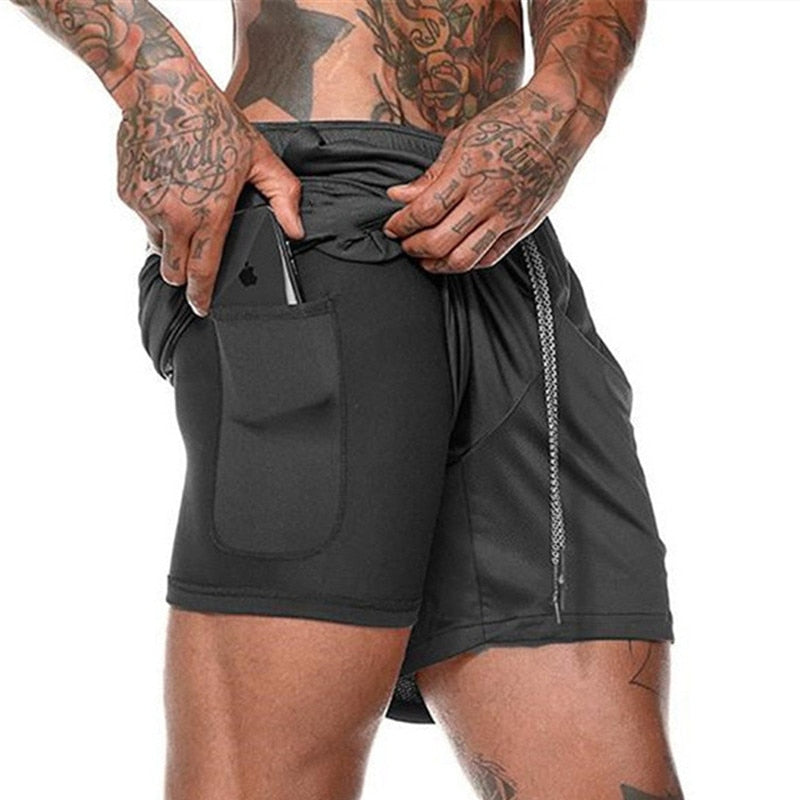 Shorts de sport 2 en 1 pour hommes